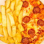 Chips, Cheese & Pepperoni Pizza 