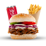 Grilled 1/4 Lb Burger Meal With Donner Meat 